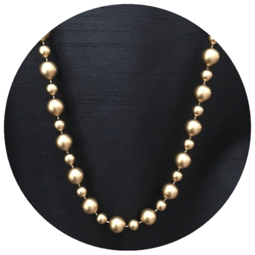 𝅺lovely Long Gold Bead Necklace💕